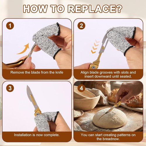 Bread Lame - Sourdough Scoring Tool with 10 Razor Blades & Protective Cover | Portable Baking Kit