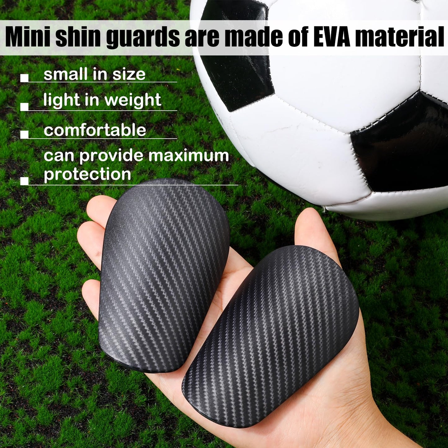 2pcs Mini Soccer Shin Guards, Dark Grey Extra Mini Football Shin Guards Youth and Adults Shin Pad Guards Protective Equipment Shin Guards for Man Women Kids Boys Girls Toddler