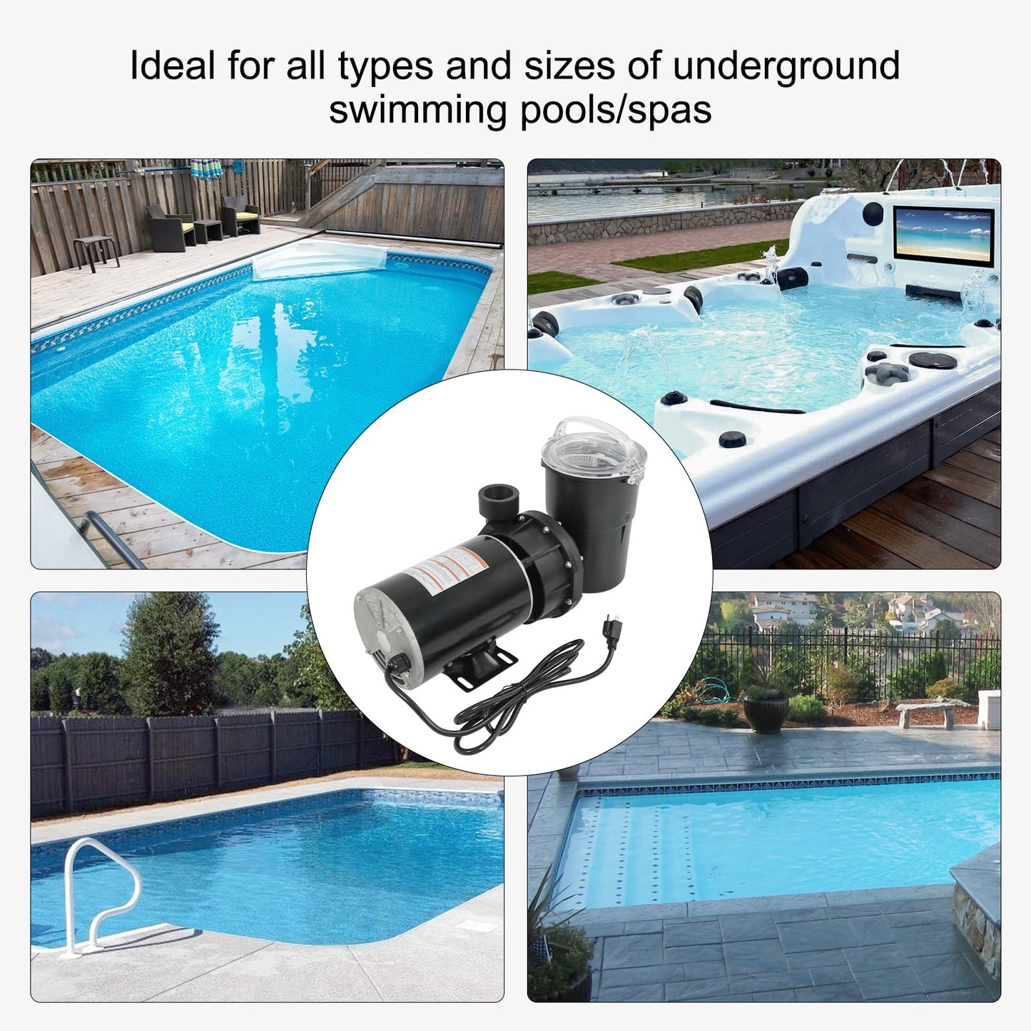 Pool Pumps Above Ground 1.5 motor HP W3SP1580X15 Power Flo LX Single Speed Swimming Pools Pump 115V,11.2A,60HZ,3450RPM for In-Ground Pool and Spa