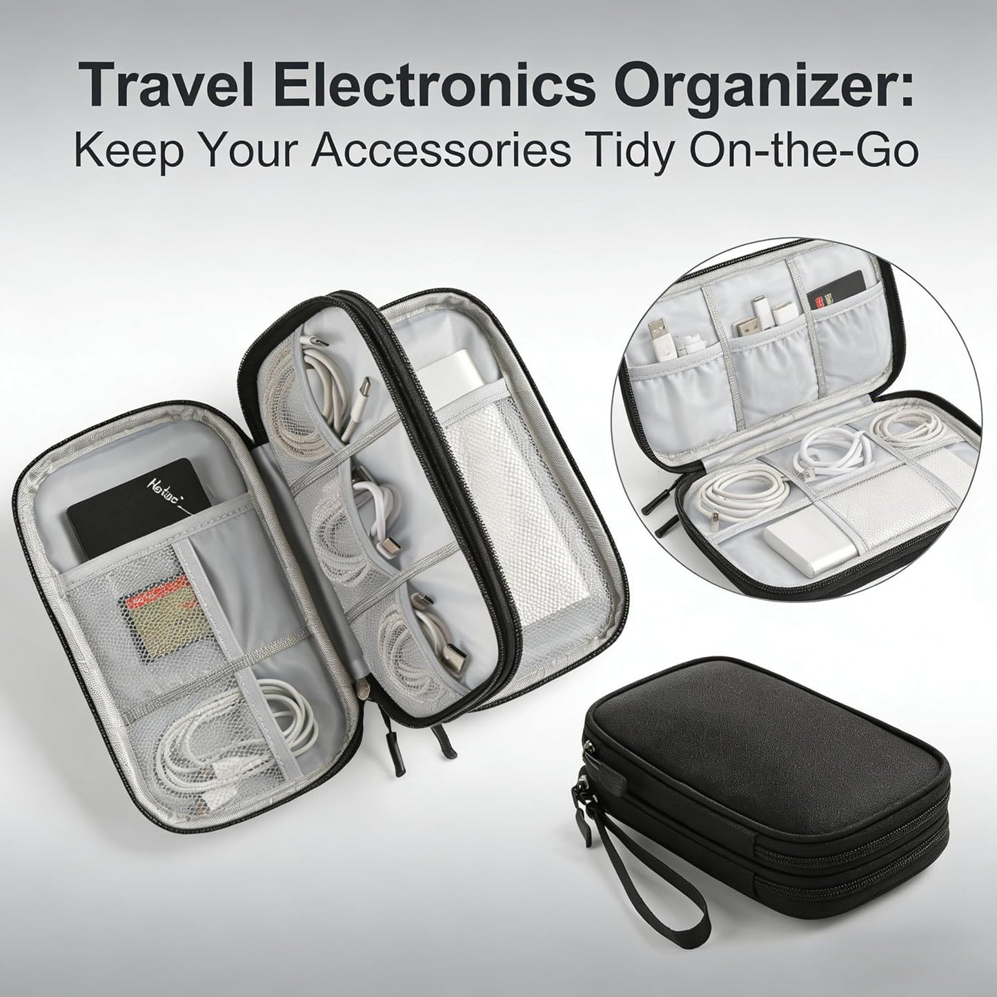 vigorm Travel Storage Box - Hard EVA Protective Cover for Mobile Power Bank, Charger, Cable, Phone and Accessories