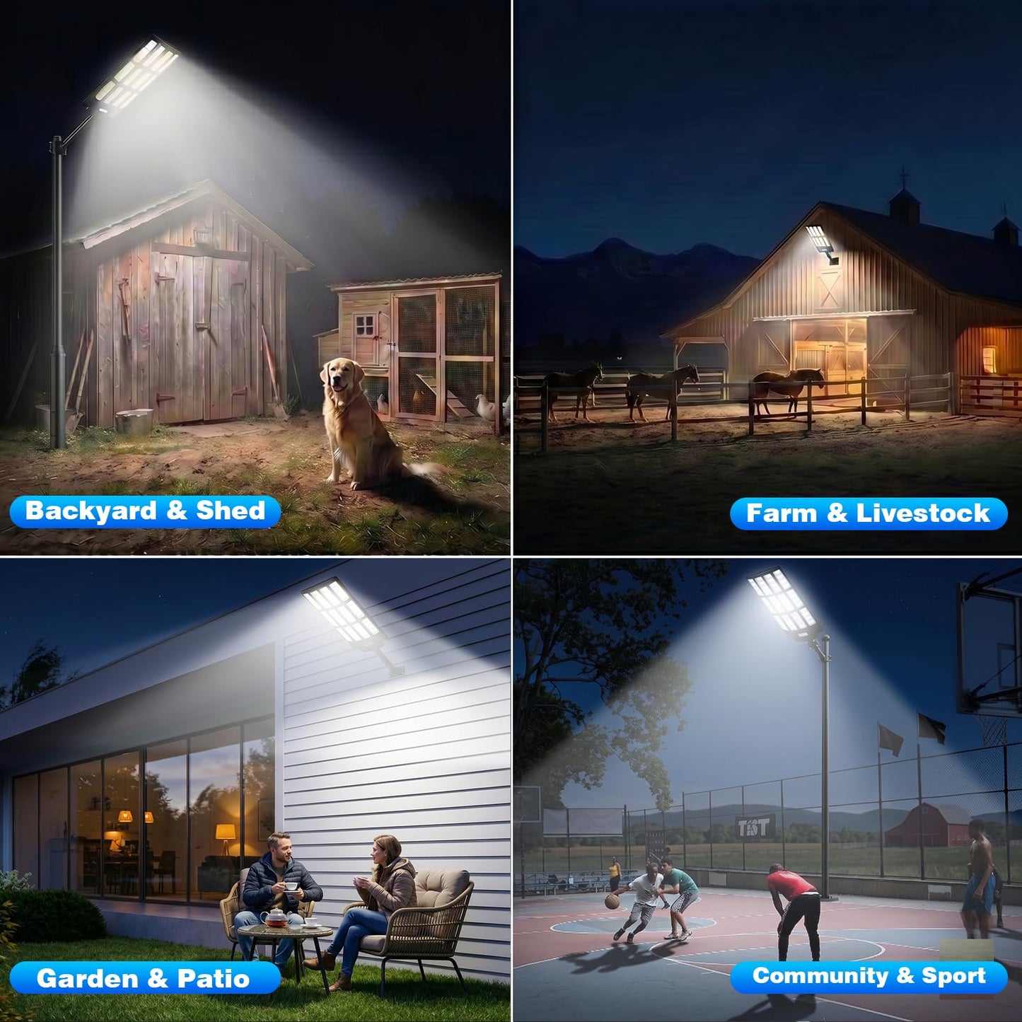 MOXNICE Solar Street Lights, 13000W Solar Lights Outdoor, 7500K Daylight Motion Sensor Security Light with Remote, IP67 Waterproof Dusk to Dawn LED Flood Light for Parking Lot, Yard, Driveway, Garden