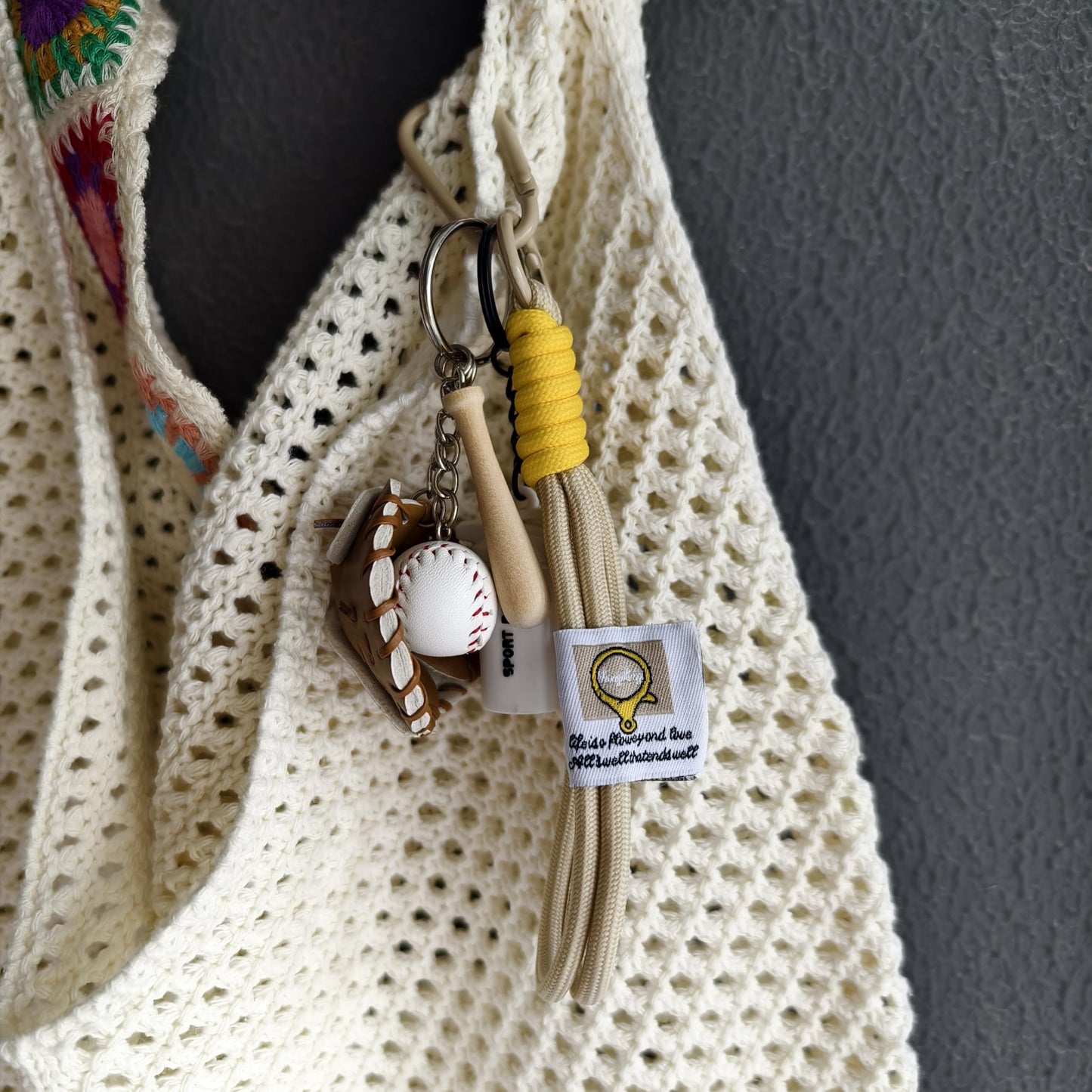 Baseball Keychain Bagpack Pendant Decorations with Mini Leather baseball Bat Keychain Sports Souvenir Favors,Gifts for Athletes (baseball)
