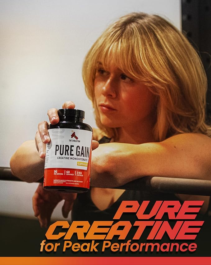 Creatine Monohydrate Capsules – 750mg Capsule for Men & Women – 60 Serving – Pure Micronized Creatine for Strength, Fitness & Sport – 240 Count, Gluten Free Nutritional Supplement
