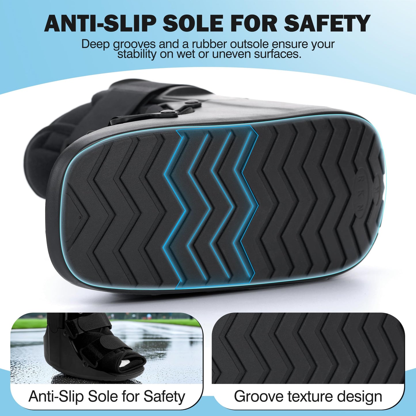 honarry Walking Boot for Broken Foot & Injuries - Lightweight Medical Boot with Anti-Slip Sole, Adjustable Straps & Rigid Support for Ankle/Foot Recovery M