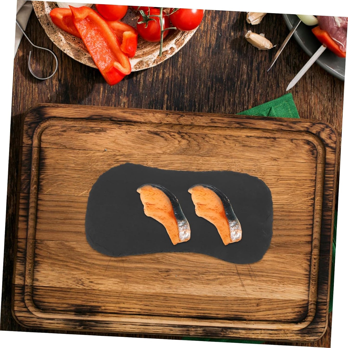 2PCS Beavorty Artificial Fake Salmon Toy Fake Sashimi Salmon Fish Slice Artificial Sashimi decoraciones para uas