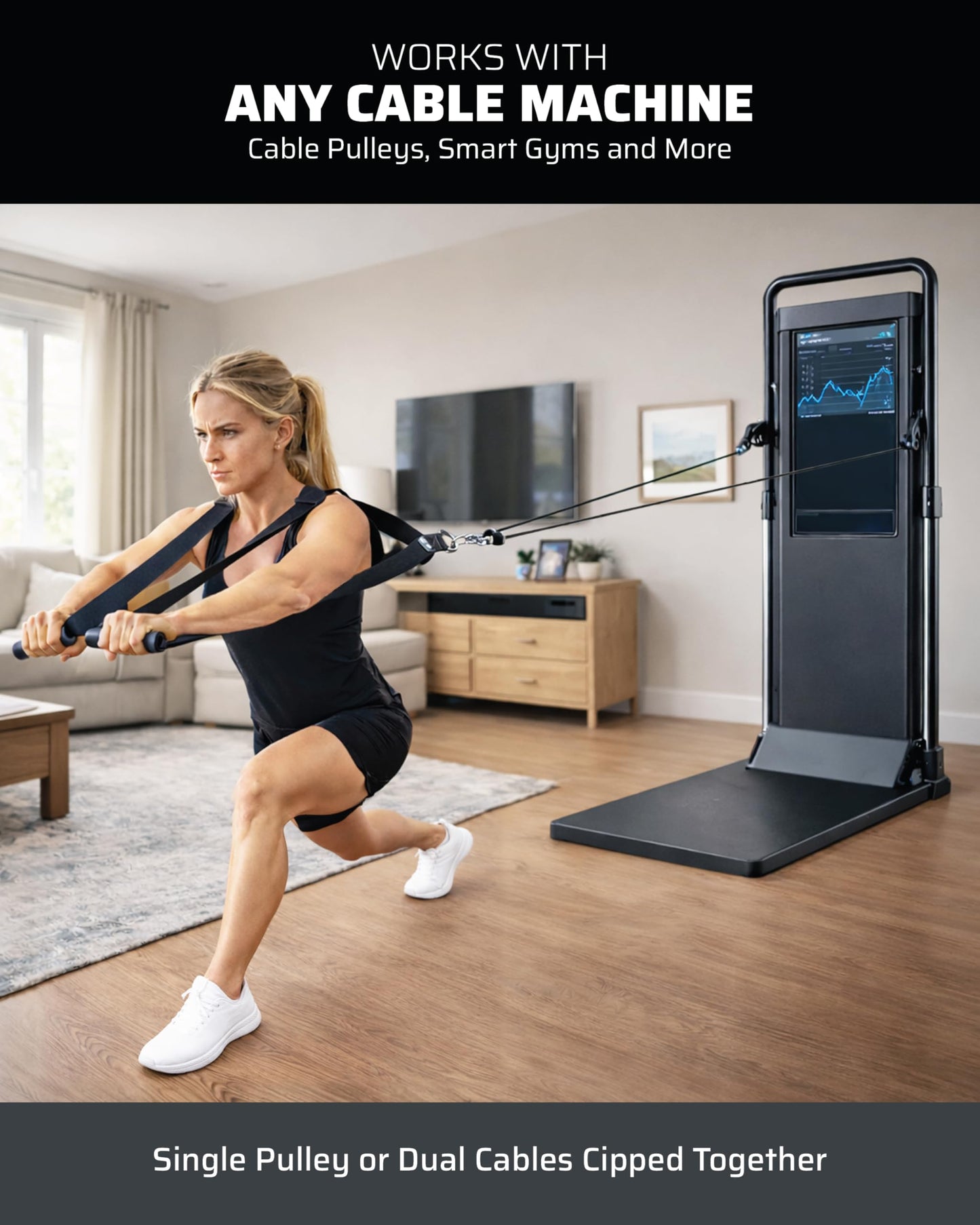 THEFITGUY Power Push Handles | Natural Cable Chest Press | No Cable Rubs | Horizontal & Vertical Grip | Full Range of Motion | for Pulleys, Smart Gyms & Home Gyms