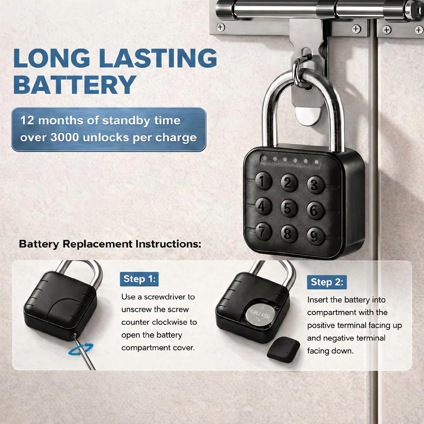 TLYITU Combination Padlock – Combination Lock with 6-Digit Code, Digital Padlock with Keyless Entry, IP67 Waterproof Zinc Alloy Lock for Locker, Gym, Travel, Outdoor, Gate (Black)