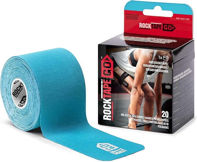 RockTape Go Standard Adhesive Pre-Cut Kinesiology Tape (Blue)