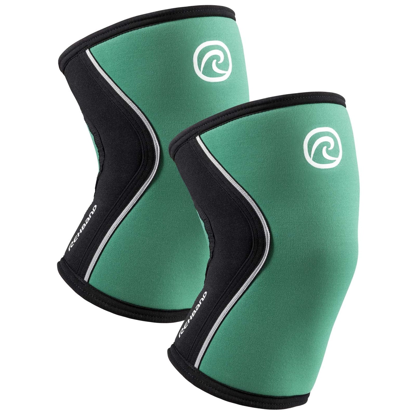 Rehband 5mm Knee Sleeves for Functional Training, Cross-Training & Powerlifting, Weightlifting Knee Support made of Neoprene, Unisex, Colour:Emerald Green - 1 Pair, Size:Medium