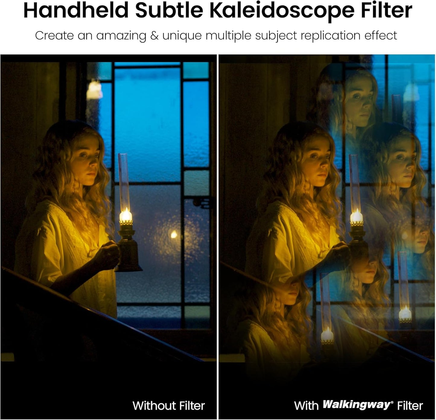 Walking Way 79mm Handheld Subtle Kaleidoscope Prism Filter, Special Effects Camera Lens Filter, Optical Glass Prism