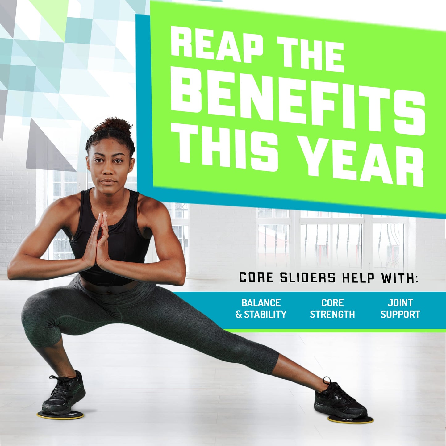 Elite Sportz Equipment Core Sliders, Exercise Gliding Discs for Strengthening, Dual Sided Gliders for Carpet & Hardwood Floors, Strength Training Equipment