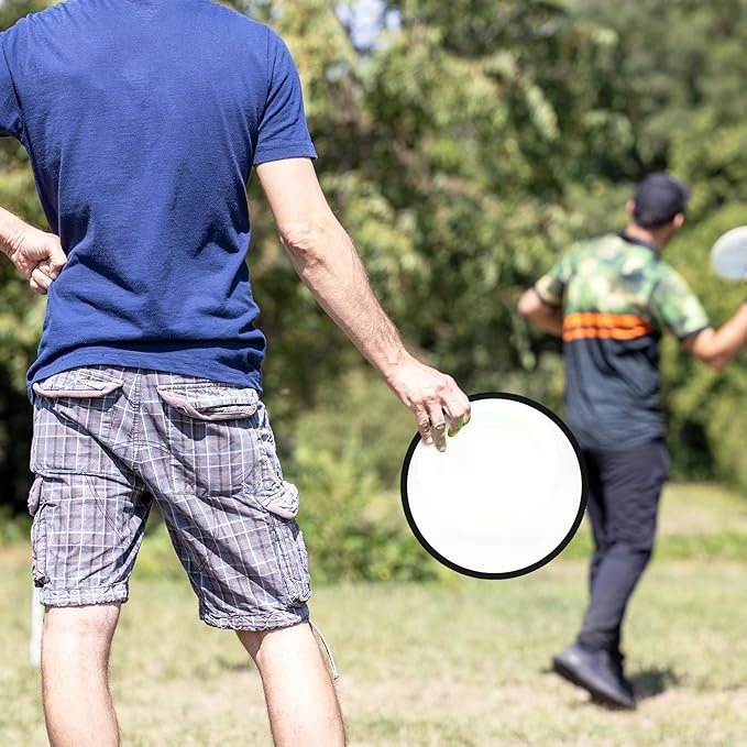 Gejoy Foldable Flying Disc Fans Bulk with Bags 9.8 Inch DIY Sublimation Handheld Cooling Fan Beach Flying Disc for Summer Outdoor Games Activities Birthday Wedding Party Favors