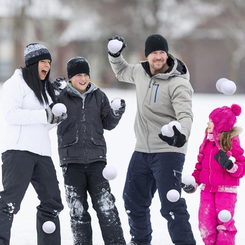 Fake Snowballs - 50 Pcs Soft Artificial Snowballs for Kids | Indoor & Outdoor Fun with Christmas Stickers