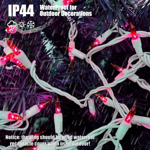 HISHINY Christmas Lights - 100 Count Red String Lights | UL Certified 21 Feet for Indoor & Outdoor Decor