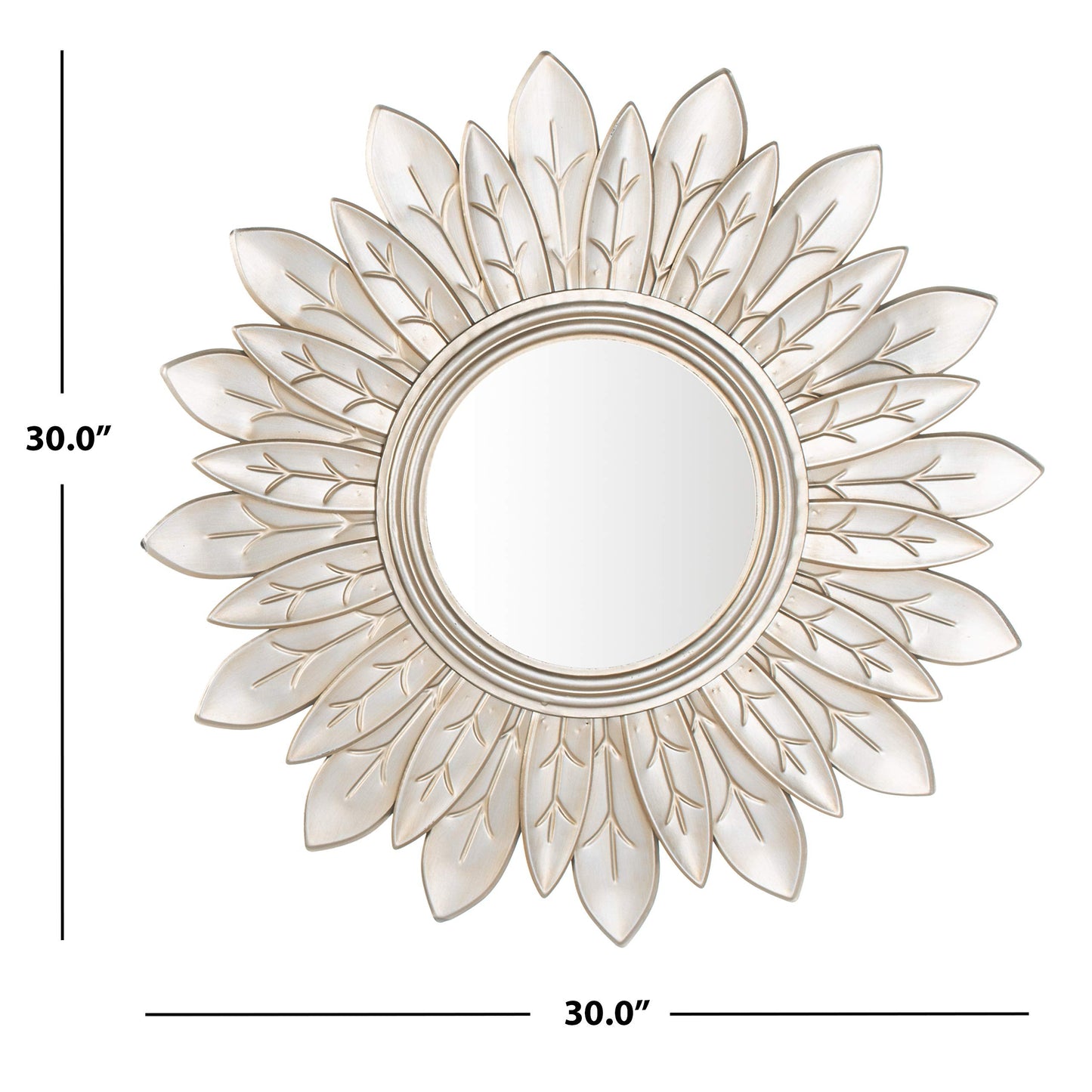 Safavieh Home Alba Champagne Flower Sunburst 30-inch Decorative Accent Mirror