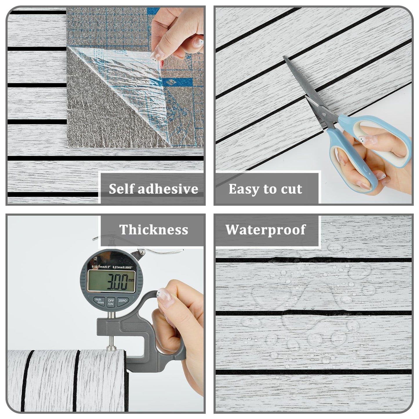 STICKEEP White/Grey 3D Wood Slat Panels for Walls Peel and Stick PVC Slat Wall Paneling Soundproof Self Adhesive Faux Wooden Slatted Panel for Wall Decor Interior Living Room Bedroom 118"x 11.8"