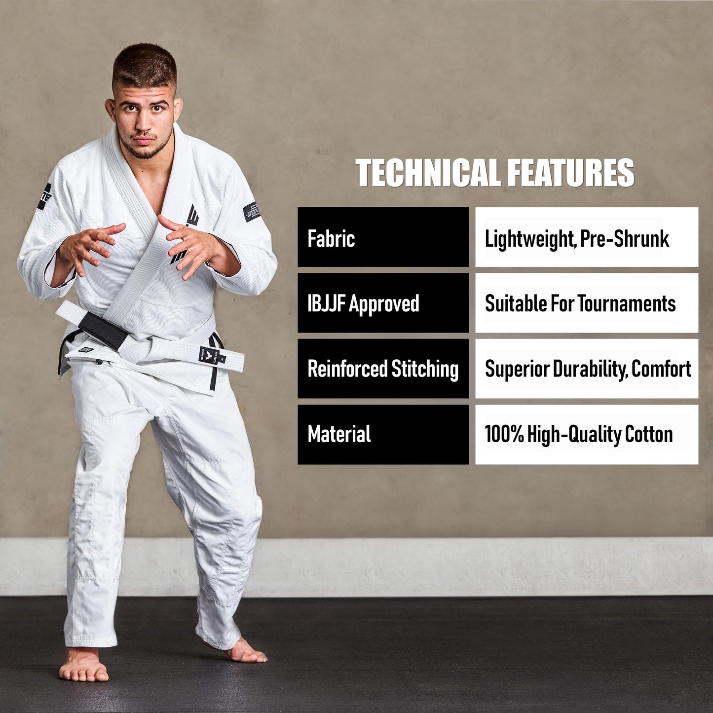 Elite Sports Adults Brazilian Jiu Jitsu Belts for Men & Women,Cotton IBJJF Approved BJJ Belts with Ranking Stripes Sleeve Bar