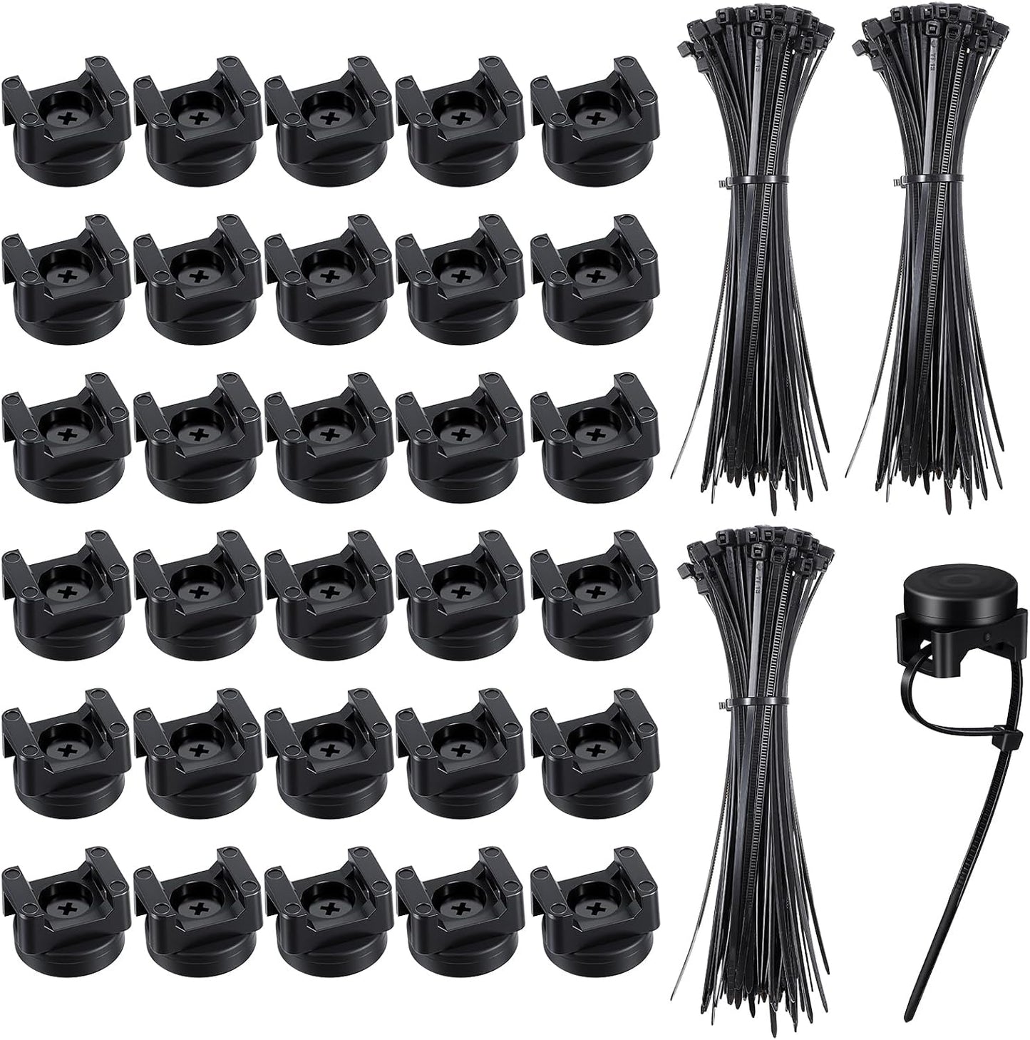 Molain 30Pcs 200Pcs Magnetic Zip Tie Mounts, Magnetic Clips with Magnetics Cable Ties, Heavy Duty Magnetics Wire Holder