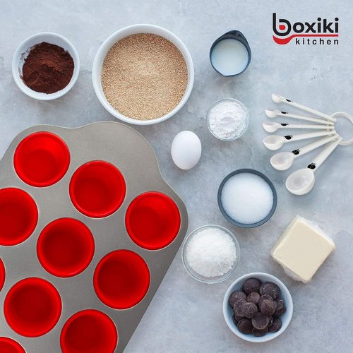 Boxiki Kitchen 13-Piece Non-Stick Silicone Bakeware Set - Versatile & Durable for Oven, Freezer, Dishwasher Use