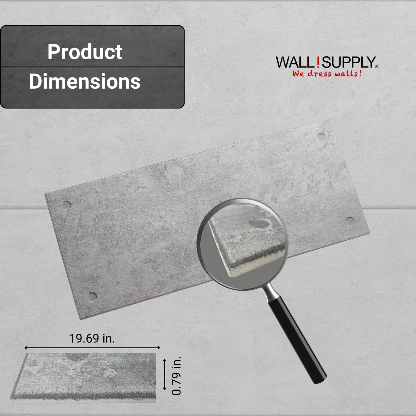 Wall!Supply 3D Wall Panels – Industrial Concrete Loft Style – Lightweight Foam (EPS) – Wallpaper Alternative for Living Room, Bedroom & Office – Easy DIY Installation – 4 Pack, Covers 25.84 Sq Ft