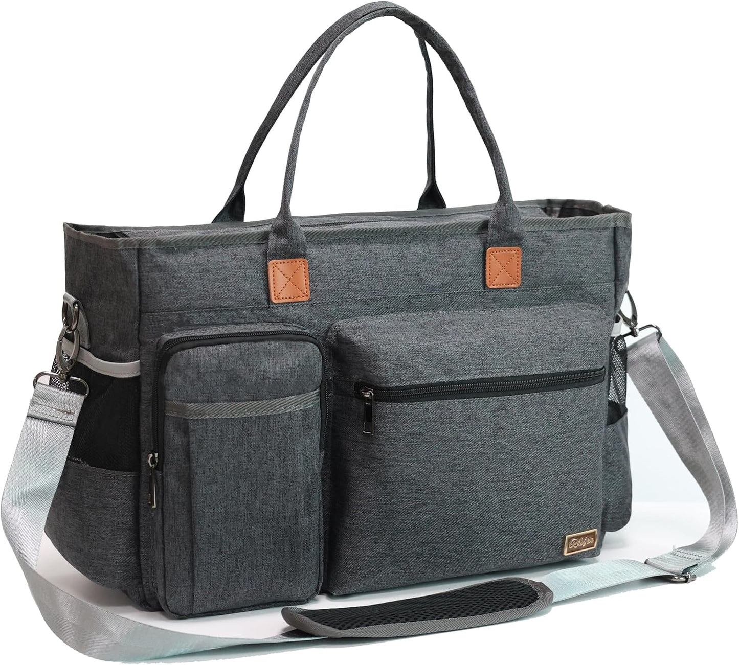 15.6 Rabjen Nurse Tote Bag for Work with Padded Laptop Sleeve, Medical Supplies Shoulder Bag for Home Health Care