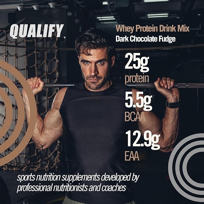 Dark Chocolate Whey Protein Powder. Post Workout Recovery Drink, Gluten & Sugar Free, Highly Kosher, 25g Protein. Essential Amino Acids - 5.5g BCAA, 2.7g Leucine, 1.4g Isoleucine, 1.4g Valine 26.4oz
