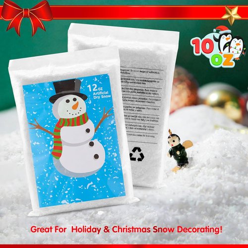 JOYIN 10 Oz Fake Snow - 2 Pack of Artificial Snowflakes for Christmas Tree & Holiday Decor