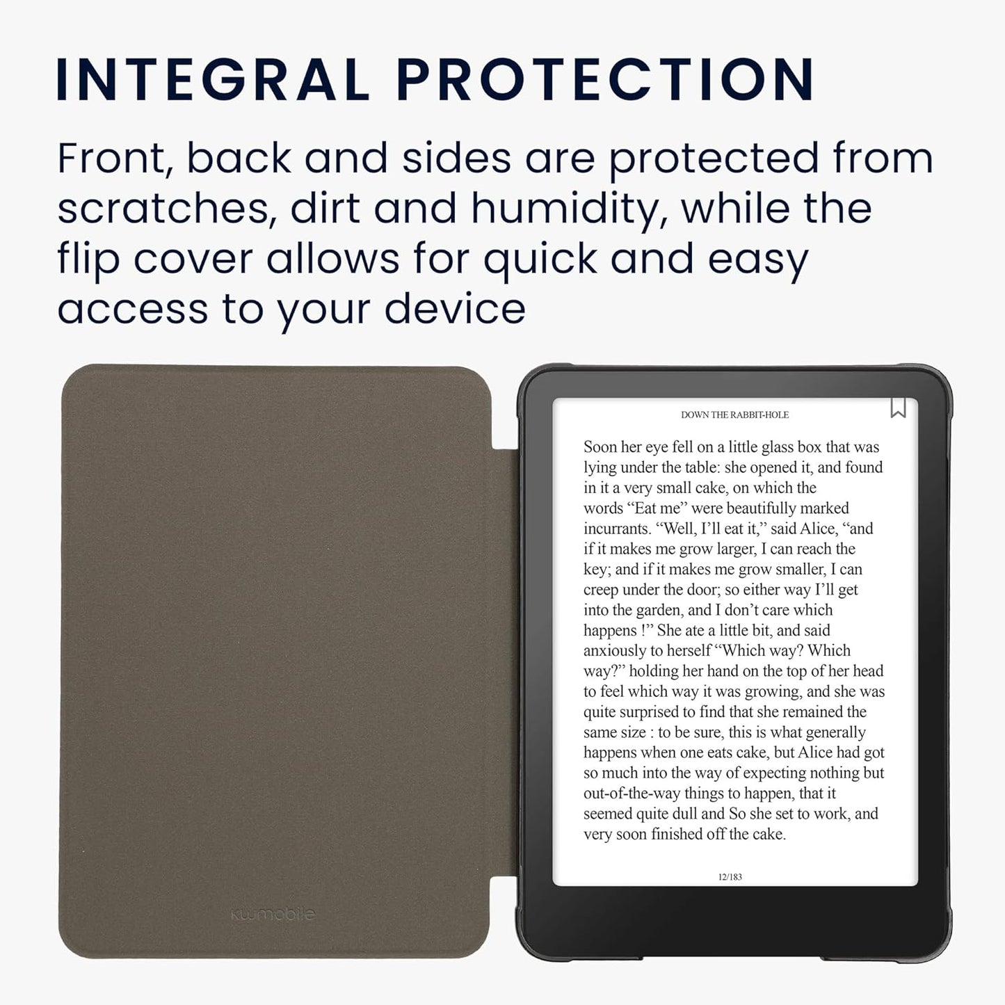 kwmobile (2024)/Colorsoft Cover Compatible with Amazon Kindle Paperwhite Cover - eReader Case - Brushed Heart Grey