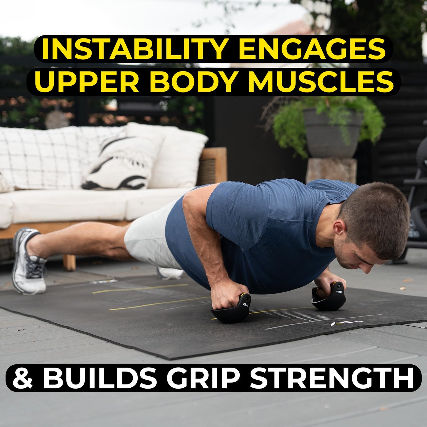 TRX Push-It - Push-up Handles for Strength Training, Home Gym Workouts, Core & Upper Body Exercise Equipment, Ergonomic Push-Up Stands for Chest, Arms & Abs Training