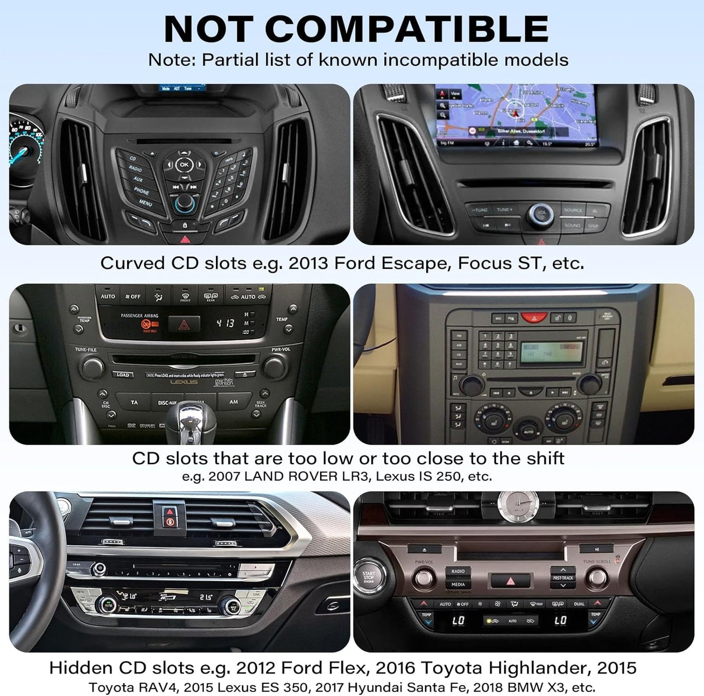1Zero Easy One-Button Release CD Phone Holder for Car, Universal Air Vent & CD Slot Phone Mount, Thick Cases Friendly