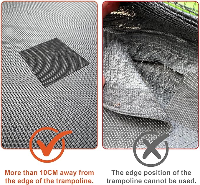 4pcs Self-Adhesive Trampoline Patch Mat Repair Kit, Square Patches Accessories for Holes or Tears in Trampoline Mats Heavy Duty