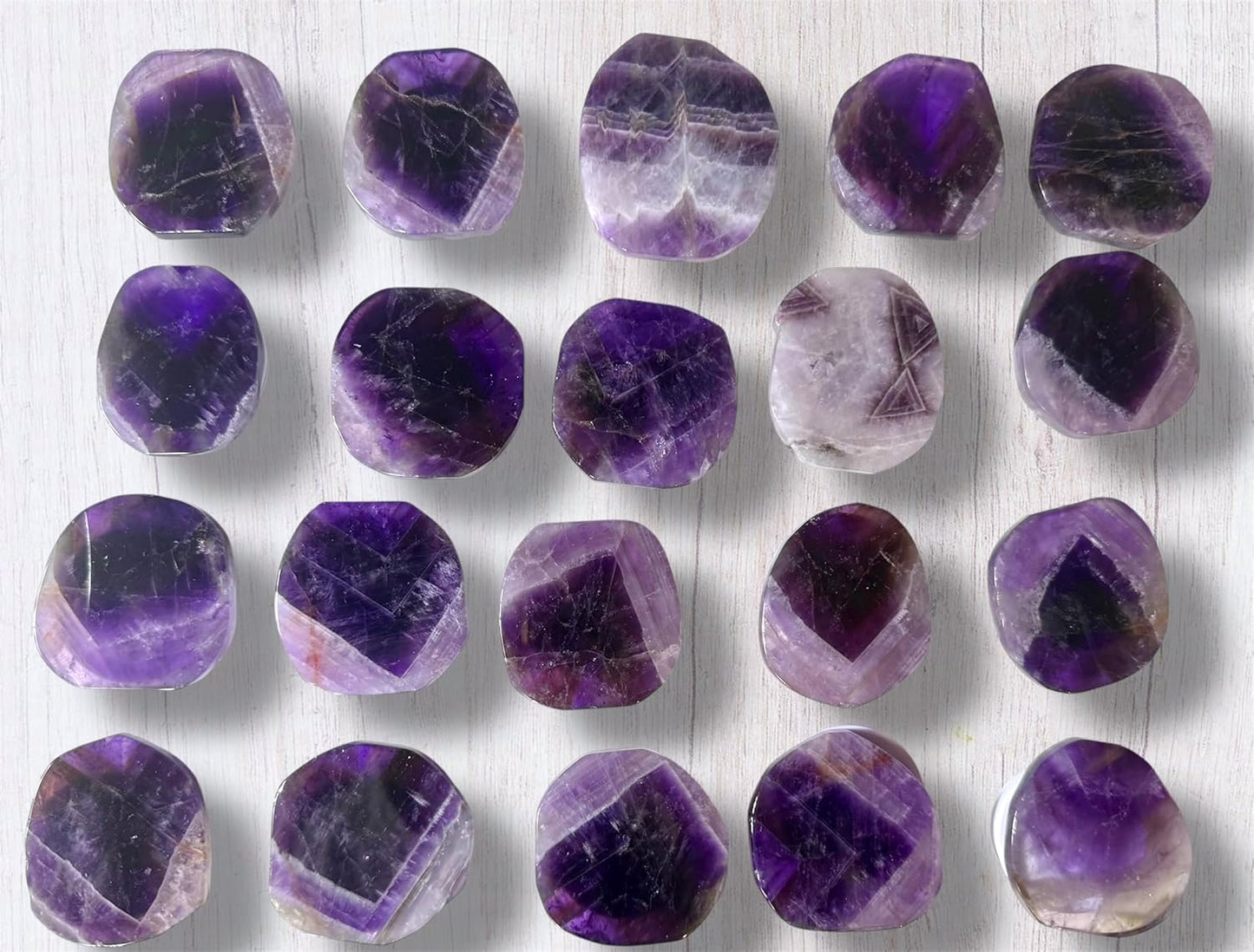 CRYSTALFY Grips by Chevron Amethyst Natural Edge Crystal Phone Grip Holder & Expanding Kickstand - Natural Gemstone