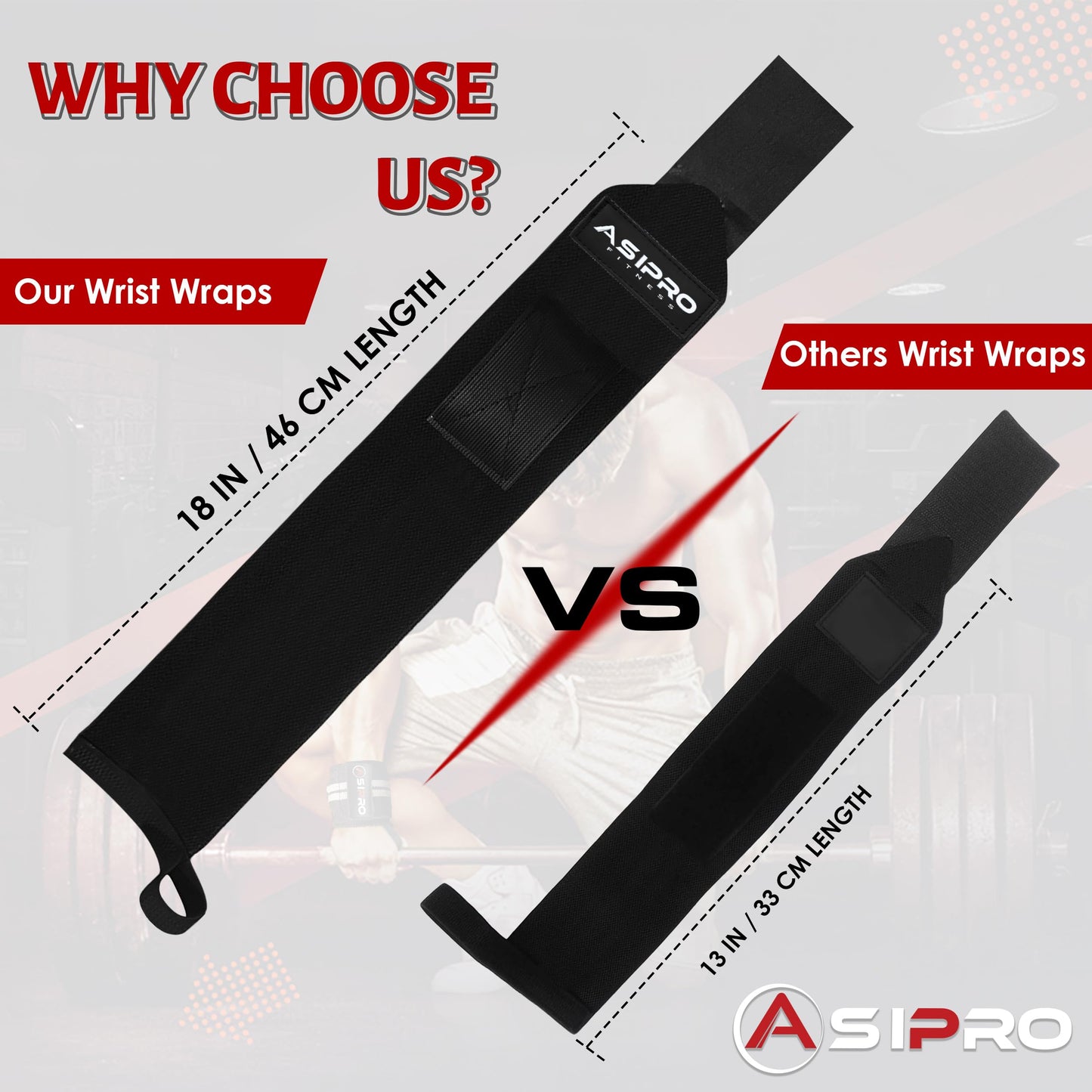ASIPRO Wrist Straps for Weightlifting Men & Women Wrist Wraps for Weightlifting Muñequeras para Gym Weight Lifting Wrist Wraps for Bench Press Gym Wrist Straps Gym Wrist Support for Working Out