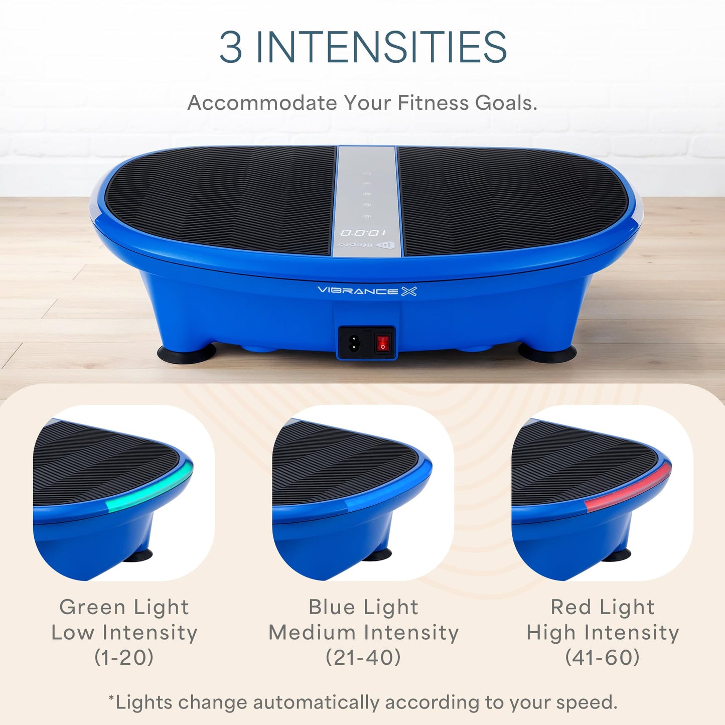 Lifepro Vibration Plate for Lymphatic Drainage – VibranceX Oscillating Curved Vibration Platform with LED Intensity Lights, 60 Speed Levels – Remote Control Whole-Body Vibrating Plate Exercise Machine