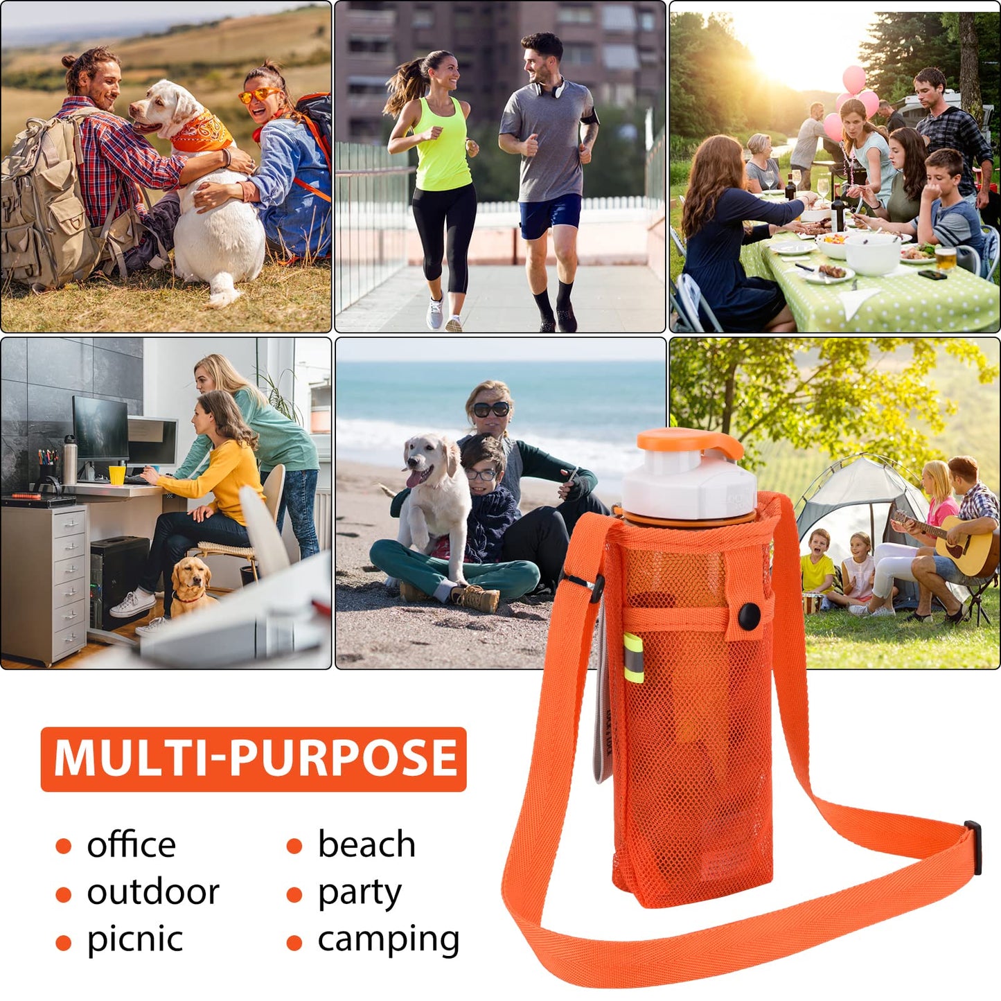 Tainehs Adjustable Shoulder Strap Beach Bottle Carrier for Sports, Gym, Hiking, Camping, Walking, Travel Essentials