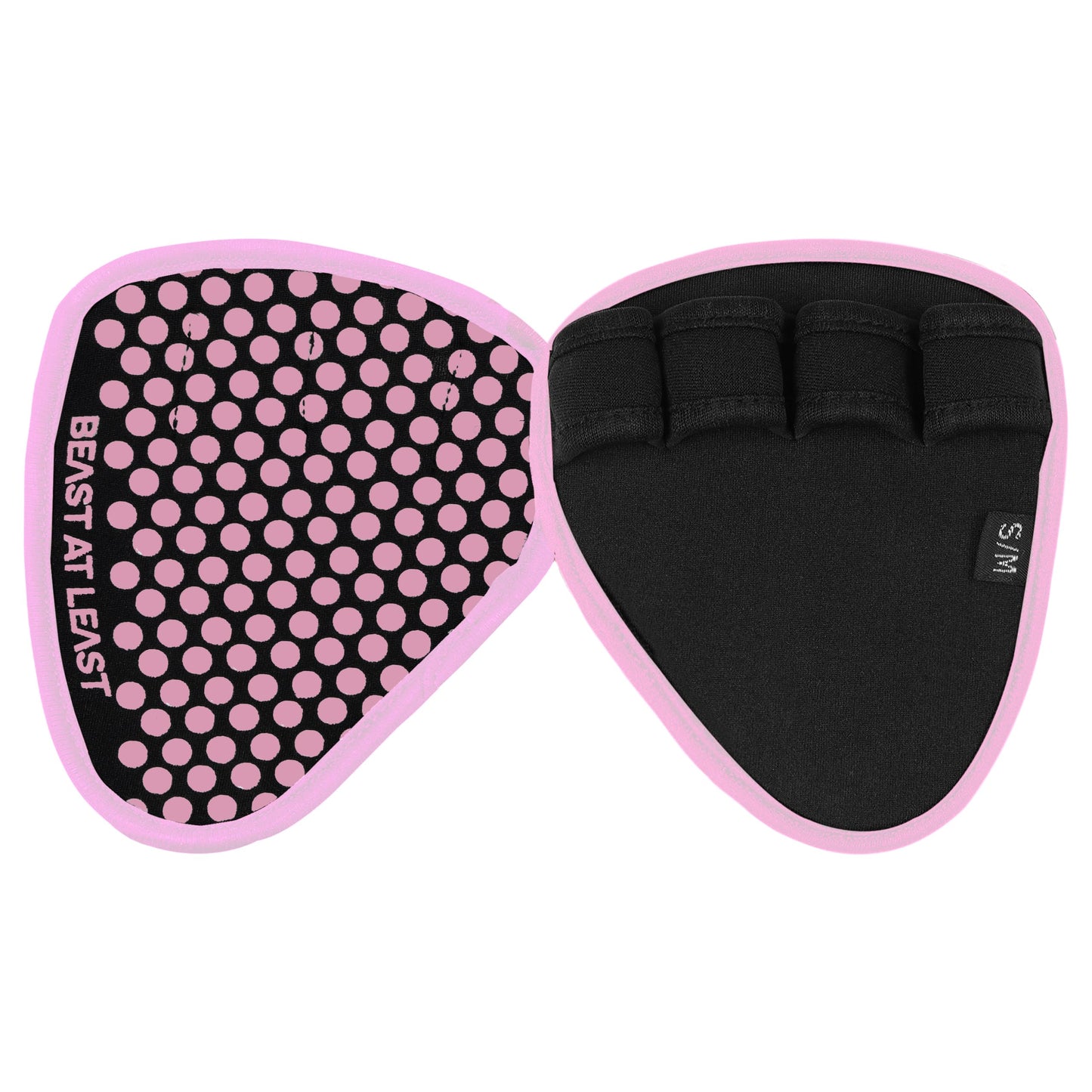 Beast AT Least Grip Pads for Weightlifting & Fitness – Non-Slip, Breathable Palm Protectors for Men & Women – Ideal for Gym Workouts, Cross Training, Pull-Ups & Deadlifts (Pink, L/XL)