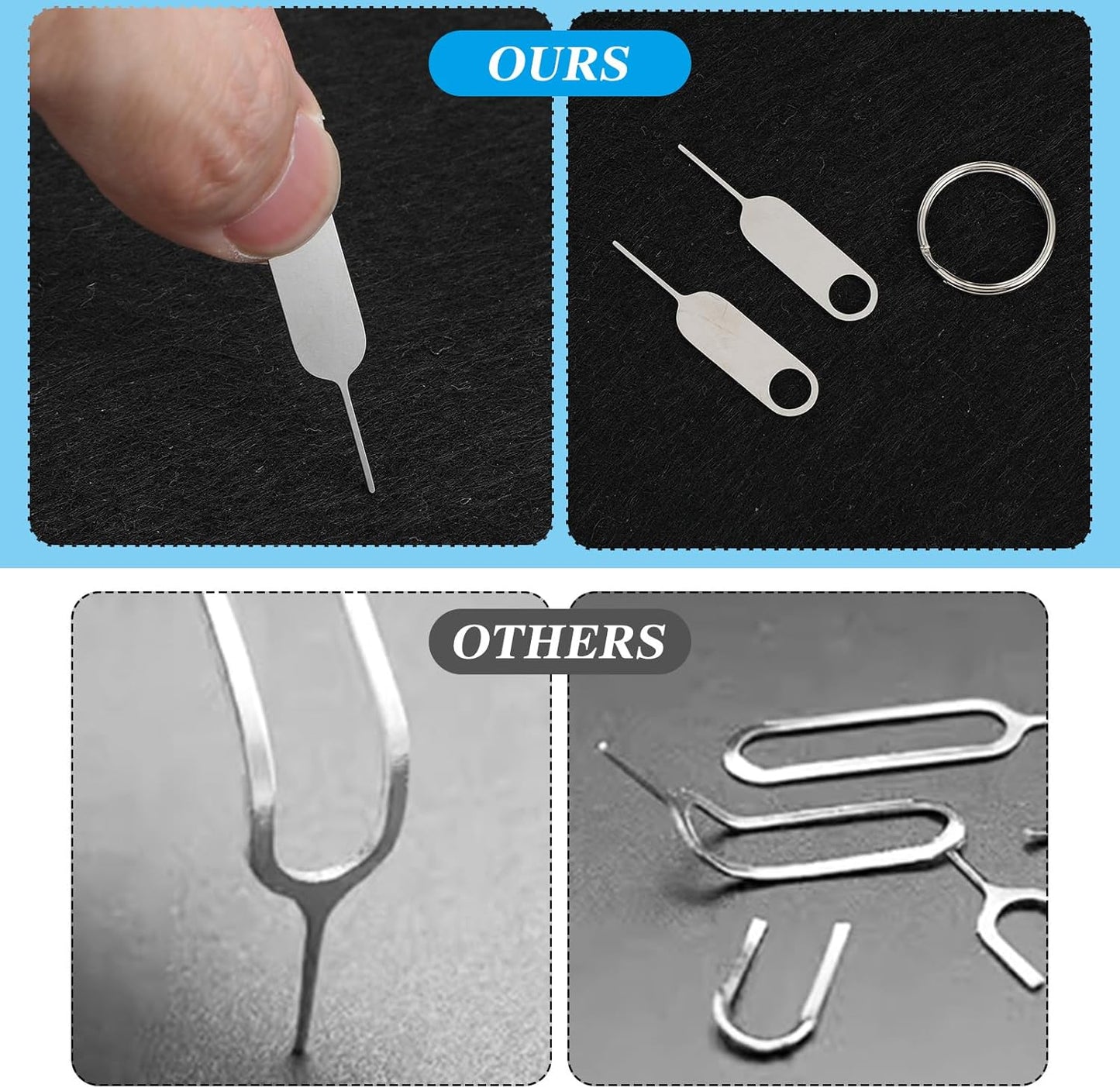 Apojgitn 2Pack Universal Sim Card Tray Removal Tool, SD Removal Opening Tool with A Key Ring Ring Compatible with Most