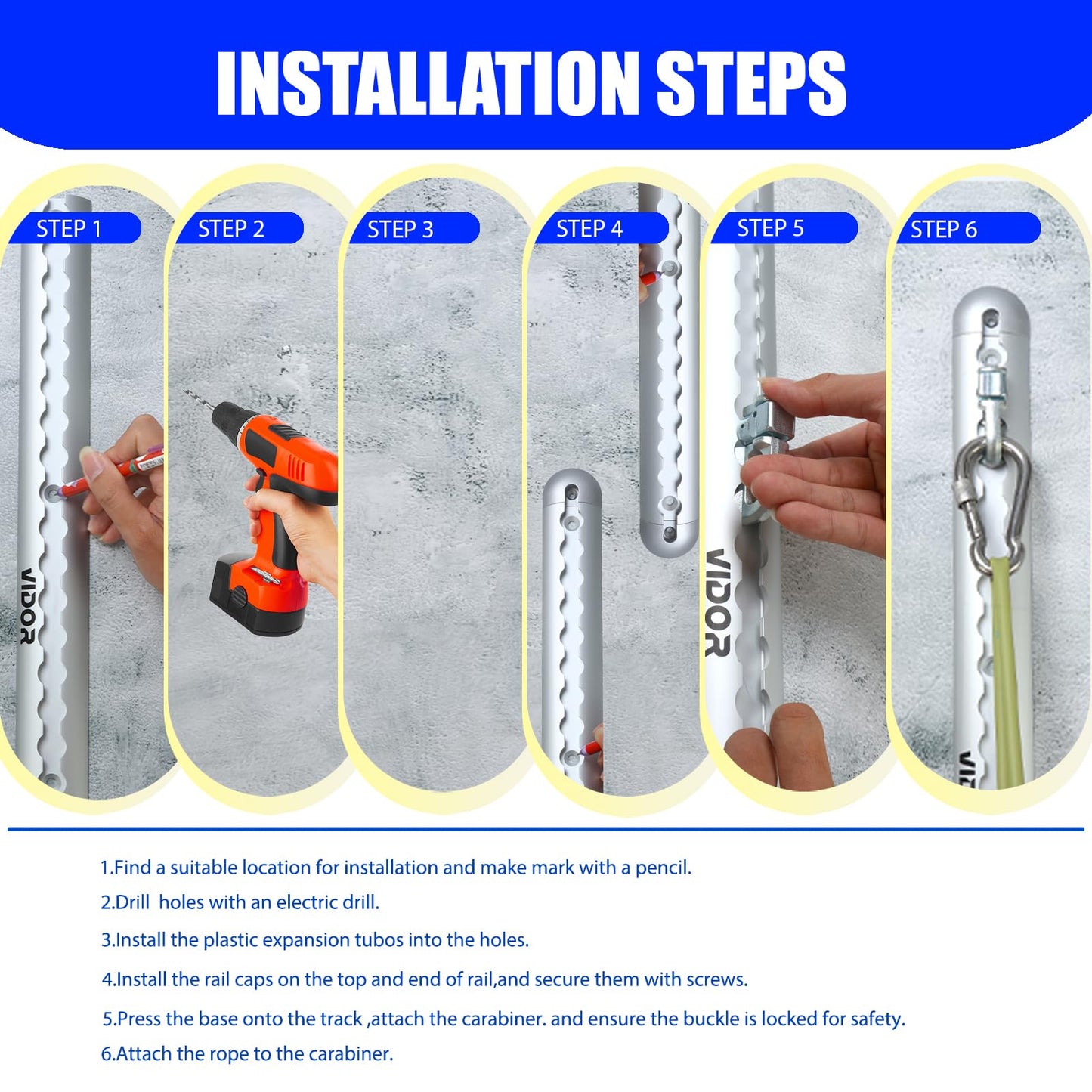 Resistance Band Wall Mount System - Heavy Duty Wall Anchor for Resistance Bands, Workout Wall Anchor with Aluminium Bracket for Home Gym Cable Machine & Fitness (2 Rails and Green Resistance Band)