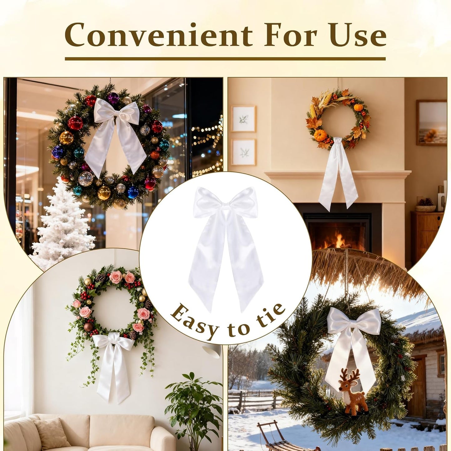 Skiennix White Satin Blank Sash - Perfect for Wedding Embroidery, Monogram & Holiday Decor | 2 Pieces