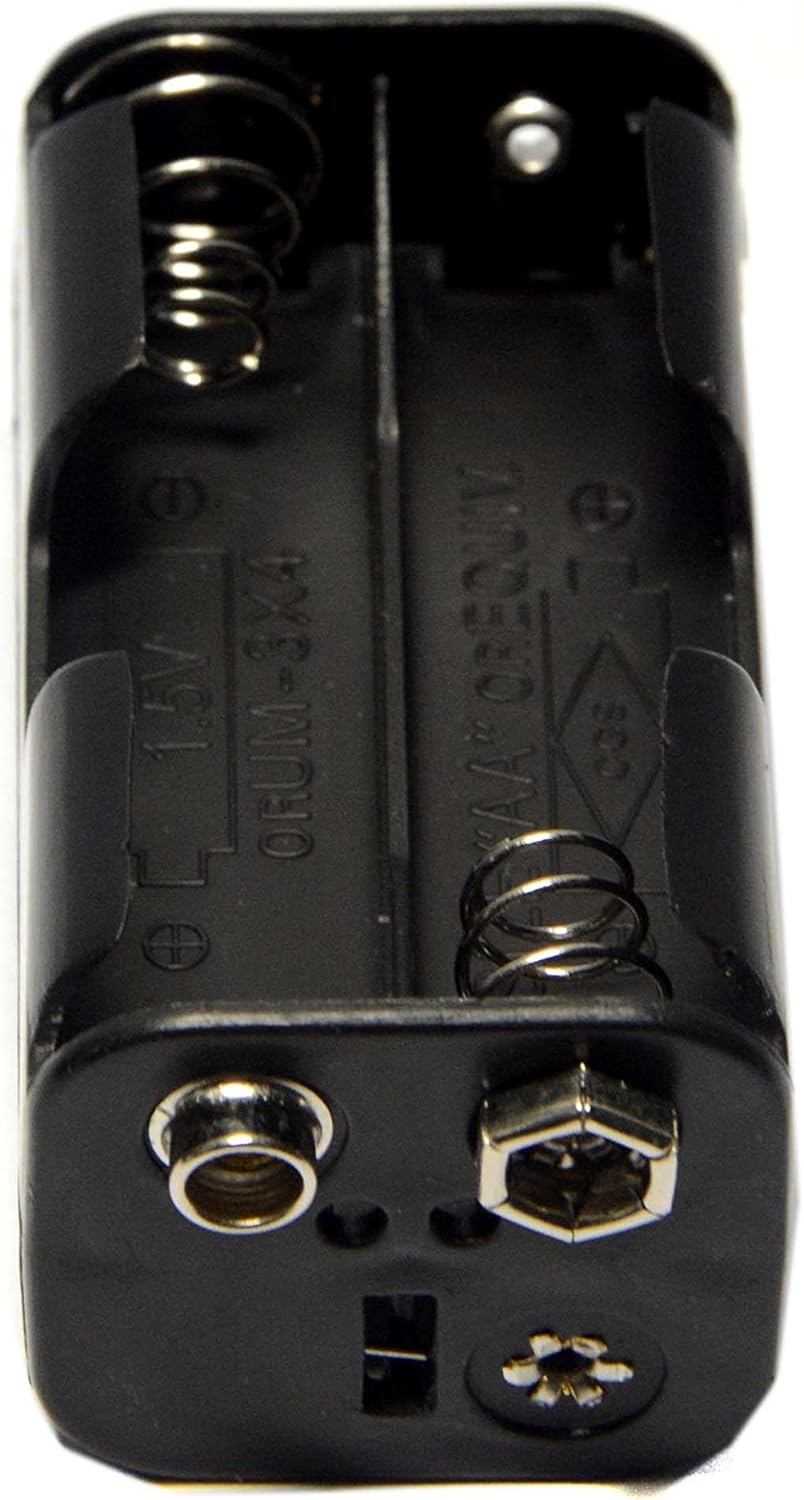 LampVPath 3 4 1.5V (6V) 3 9V Pcs x AA Battery Holder Leads with Pcs I Type Snap Connector Plastic Housing Two Layers