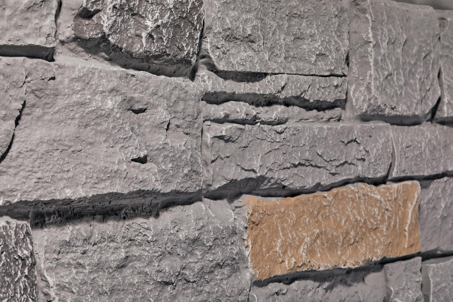 Wallwell 6-Pack Faux Stone Wall Panels (22.5 Sq Ft) PU Stone Veneer Siding, Mortarless 46.25x12.88 Inch Stacked Stone Accent Wall Interior Exterior, DIY Home Improvement,Cedar Gray