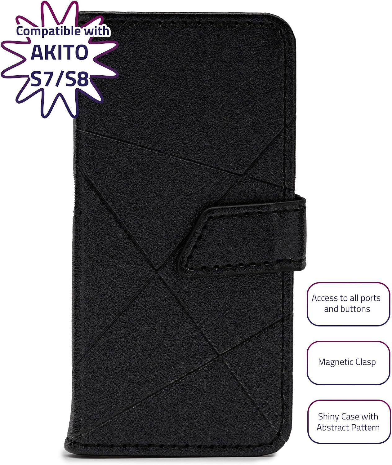 Akito S7 S8 MP3 TPU Case and Kosher Players (Shiny Black)
