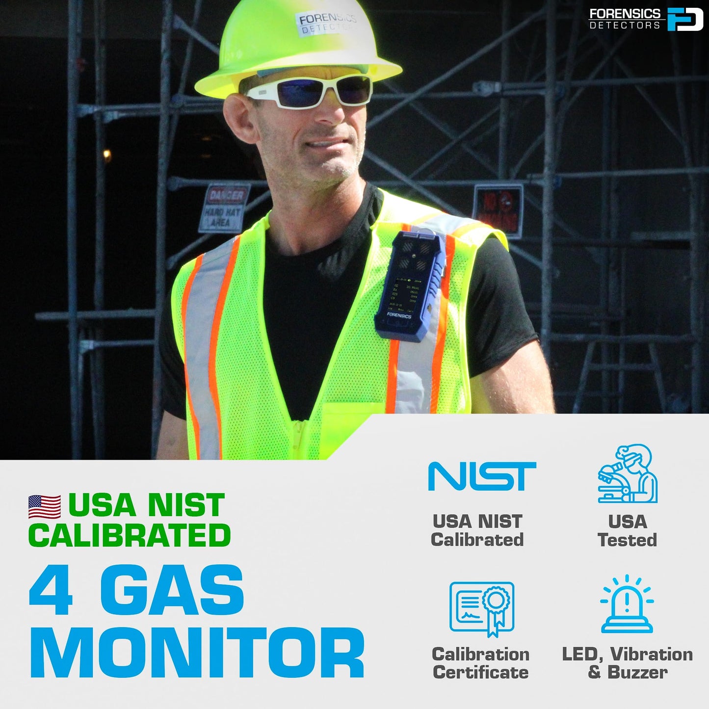 Multigas 4 Gas Monitor | with USA NIST Calibration Certificate | CO, H2S, CO, EX LEL |