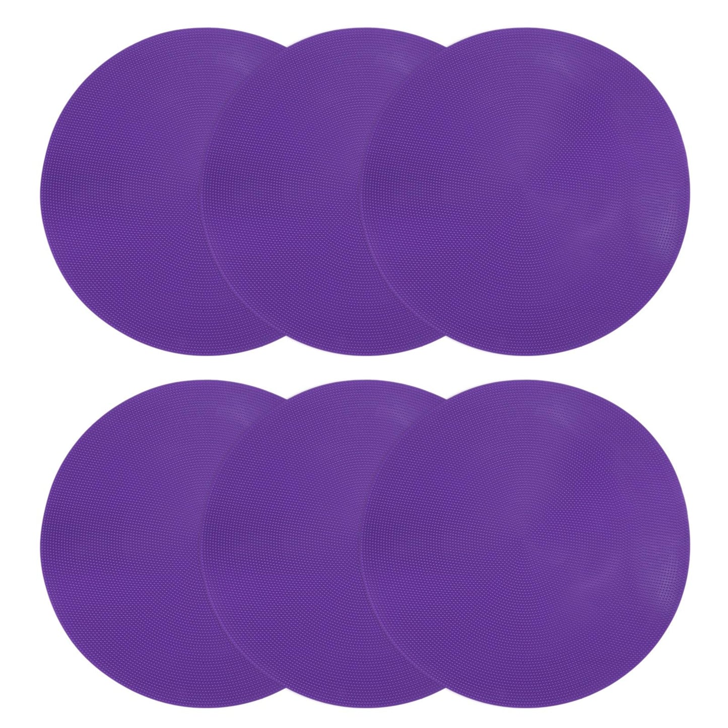 PATIKIL Spot Markers 12 Inch, 6 Pcs Non-Slip Floor Dots Agility Markers Flat Field Cones Poly Dots for Gym PE Speed Training Dance Soccer Basketball Sports, Purple