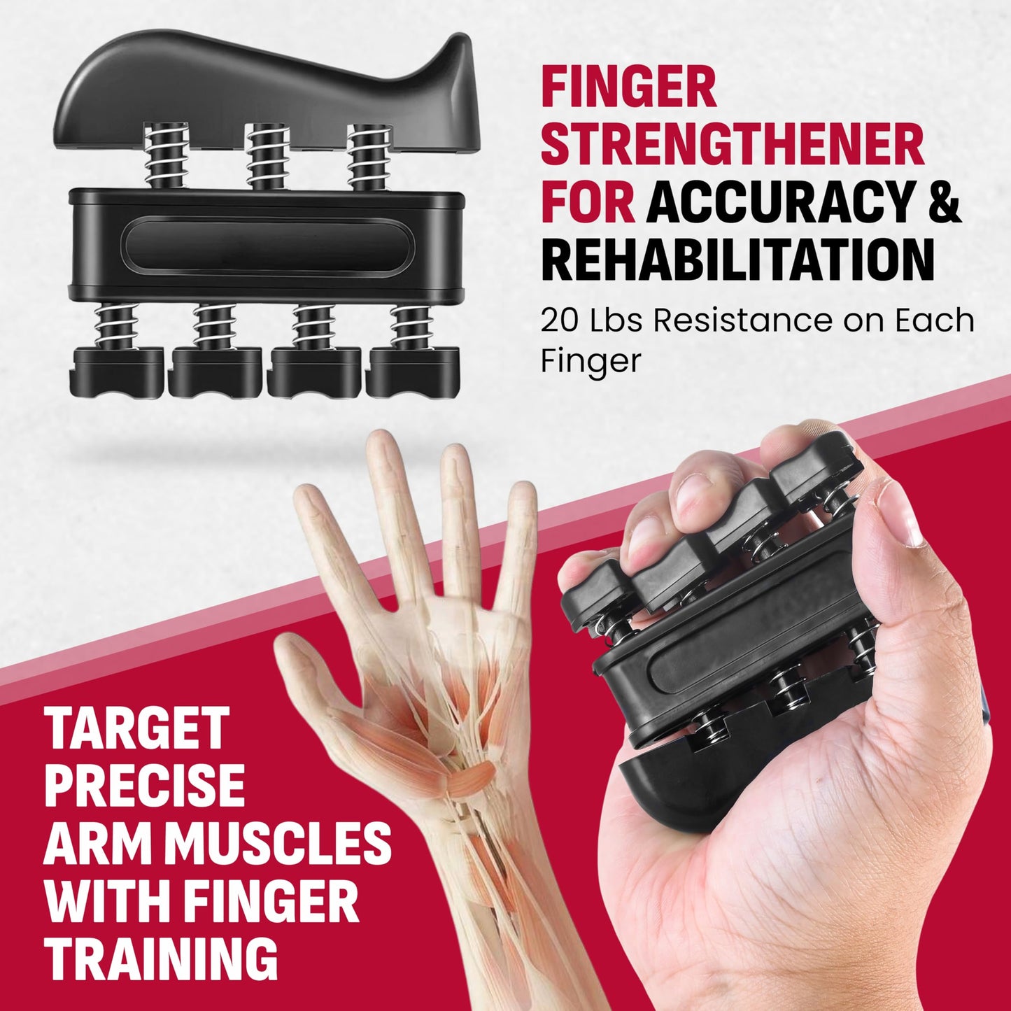 Grip Strength Trainer Kit, 4 Pack Hand Gripper Strengthener with Adjustable Resistance (5-100kg), Forearm Exerciser, Finger Strengthener & Stress Relief Ball for Muscle Building & Injury Recovery