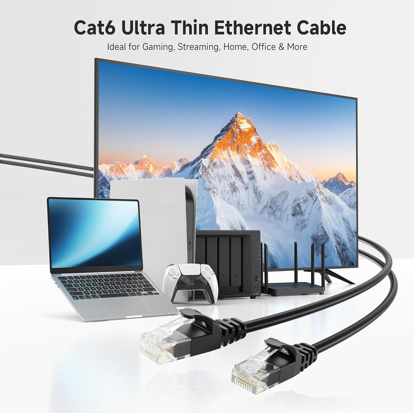 10Gbps 5-Pack 6 5ft, 6 Cat6 Cable Matters Snagless Cat Ethernet Cable - Slim Profile Cat Cable, Cord, Thin Ethernet