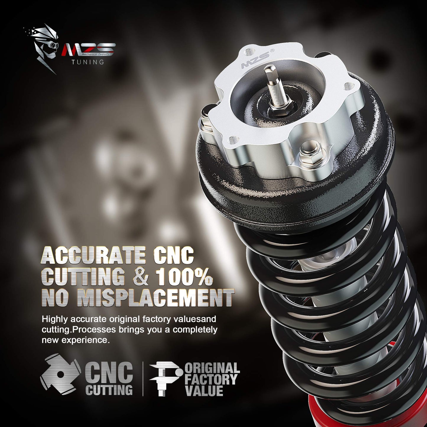 MZS Leveling Kit 2.5" Front Lift Strut Spacers + Tie Down Anchors, Bed Rail Cleats Bolts Nuts (Black, 4pcs) Compatible with 2004-2024 Titan