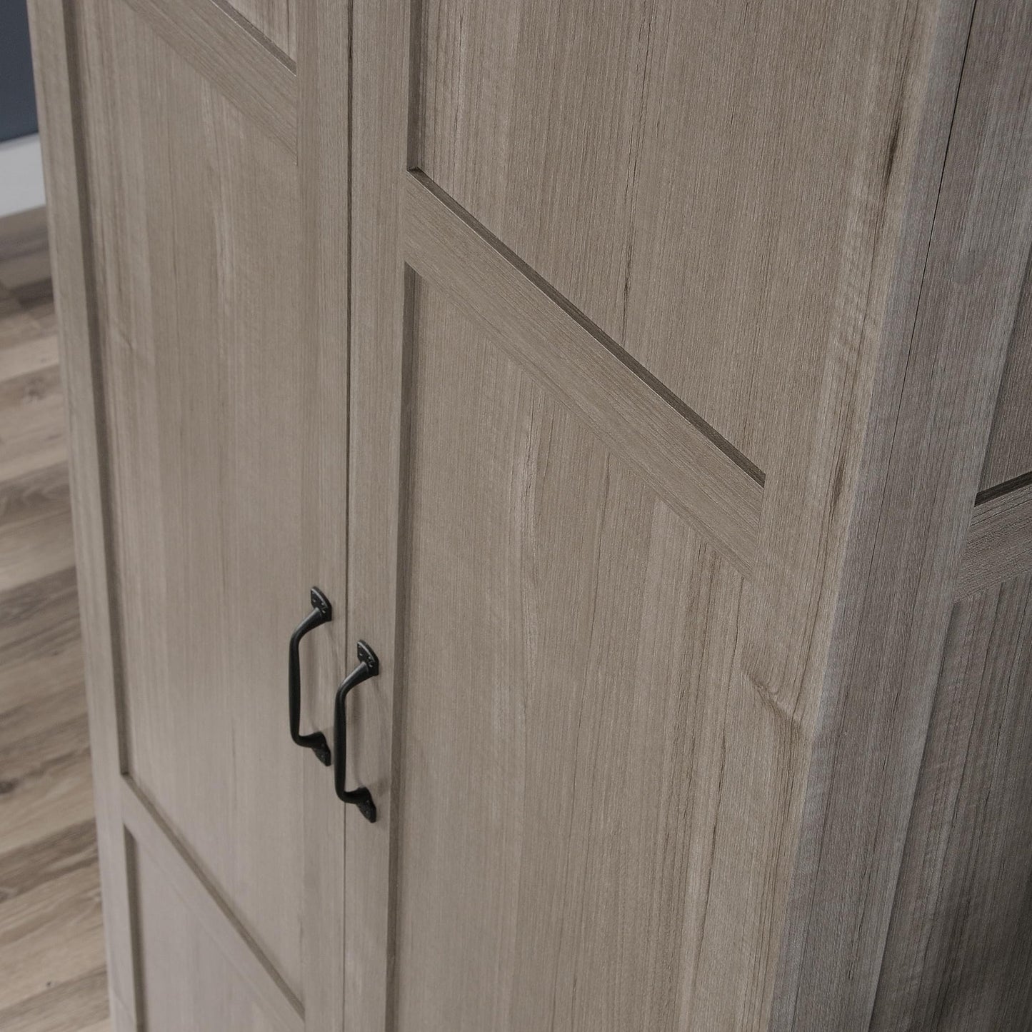 Sauder Select 71" Storage Cabinet, Pantry Cabinet Kitchen Storage with Adjustable Shelves, Bathroom Storage Cabinet, in Silver Sycamore
