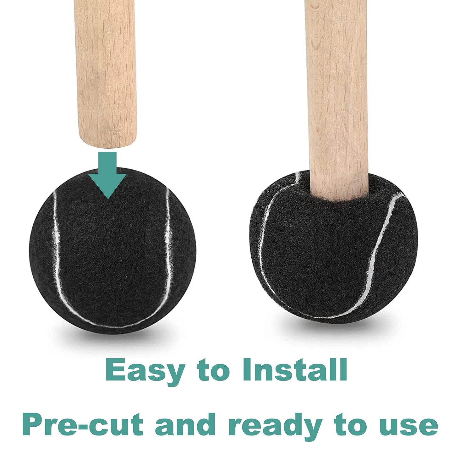 HPWFHPLF Precut Tennis Balls for Walkers, 4 PCS Heavy Duty Long Lasting Glide Balls - Precut for Easy Installation, Universal Felt Pads for Walker Legs & Furniture, Floor Protectors (Grey)