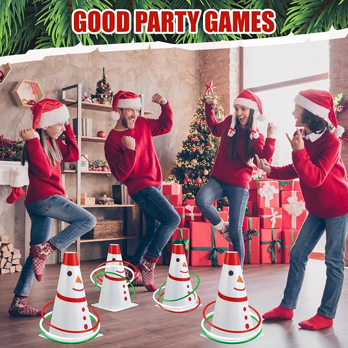 Leitee 6 Sets Candy Corn Ring Toss Game Plastic Cones Ring Toss Combo Set Mini Traffic Cones Toss Game for Sports Training Garden Backyard Outdoor Activities